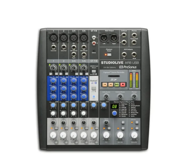 PreSonus StudioLive AR8 USB mixer 8 canali con Bluetooth