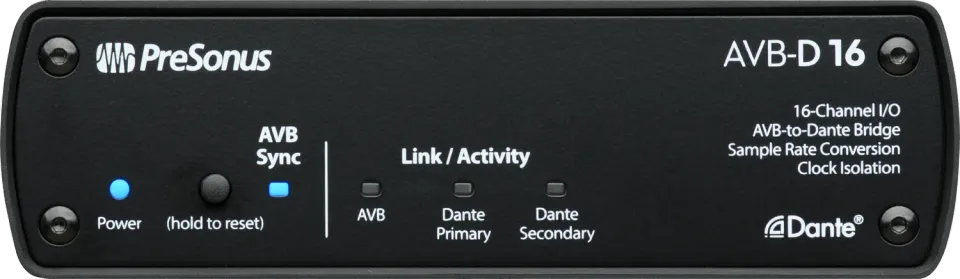 PreSonus AVB-D16 bridge AVB-Dante 16x16 canali