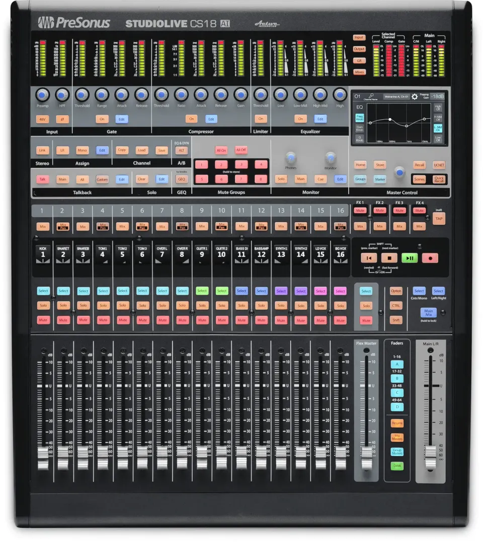 PreSonus StudioLive CS18AI superficie controllo mixer 18 fader