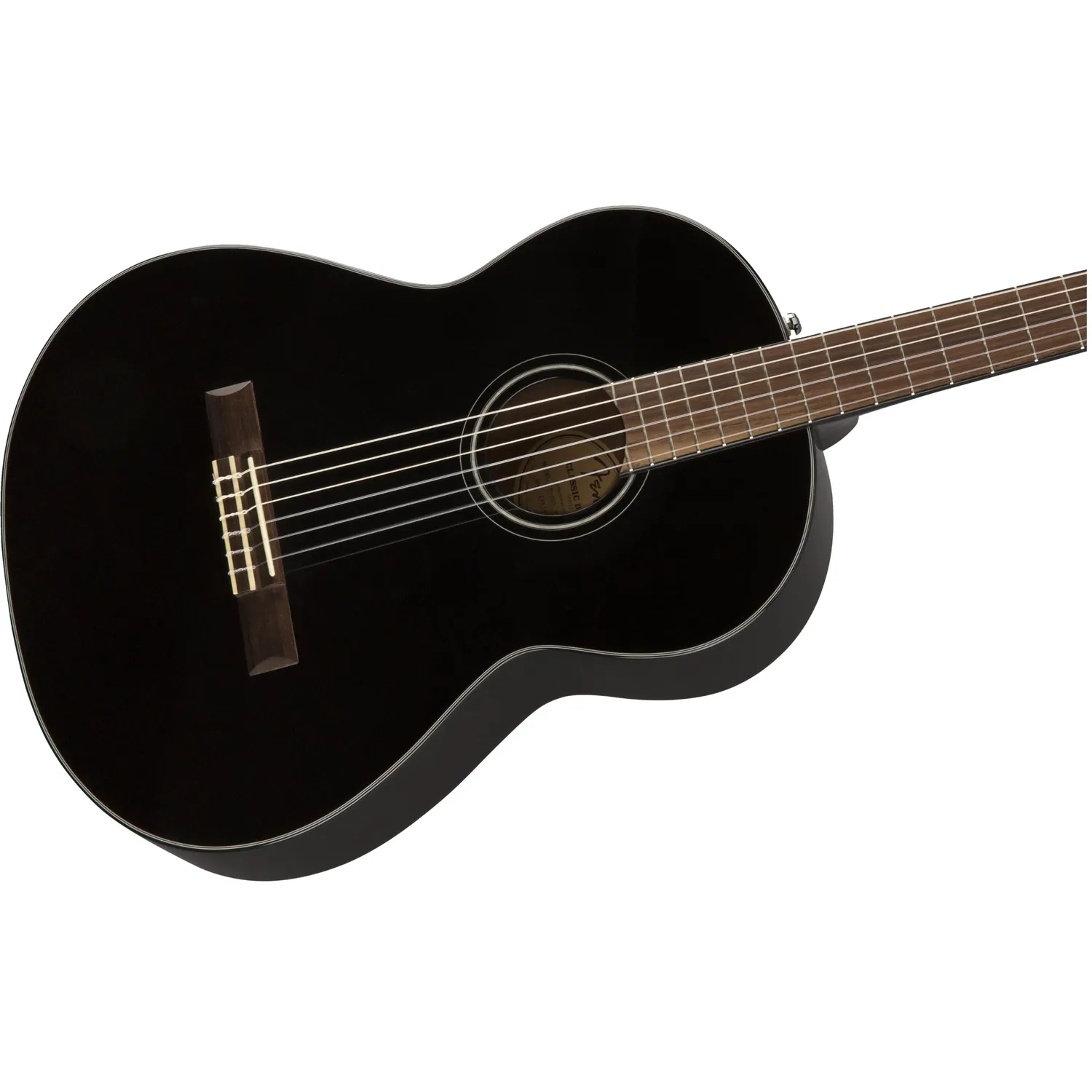 Fender CN-60S chitarra classica nylon nera top massello